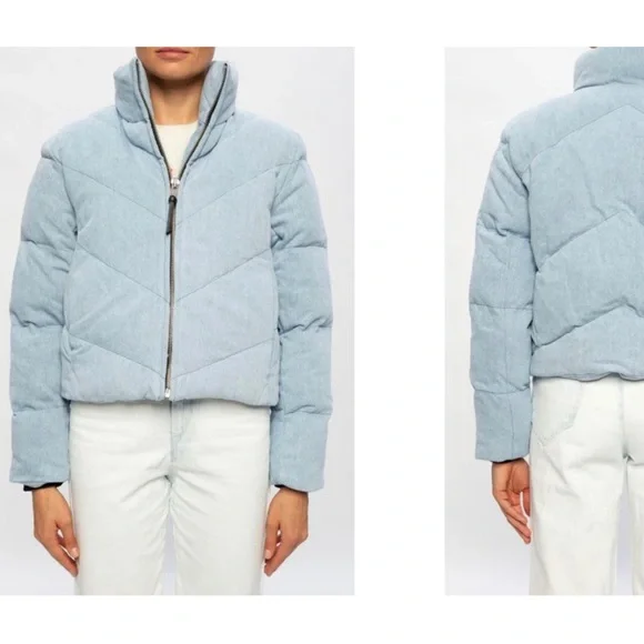 ALLSAINTS Denim Blue 'Dallas' Puffer Jacket - Size 2